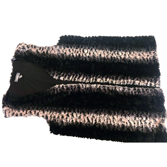 Neiman Marcus Faux Fur Luxurious Black and Tan Vest Size Large - Picture 13 of 13